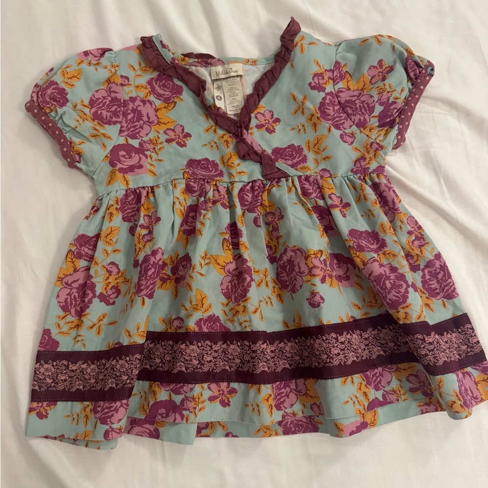 Matilda Jane Secret Fields Lilac Bouquet Wrap Top size 4